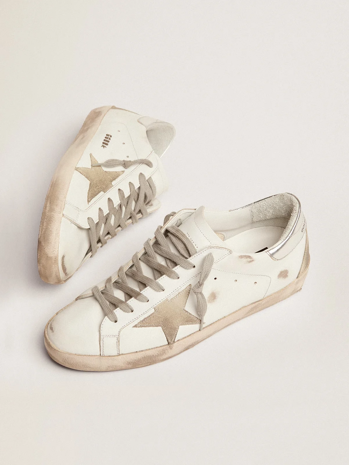 Men's Super-Star silver heel tab side view