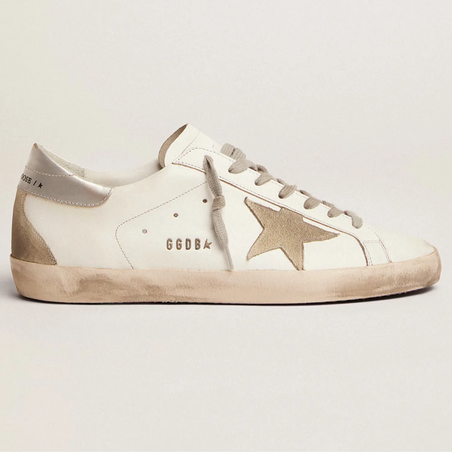 Mens Super Star with silver heel tab and lettering